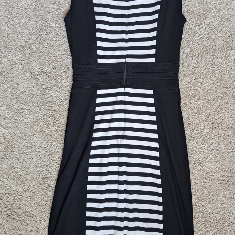WHBM Black Dress with Striped Panel - Picture 2 of 4